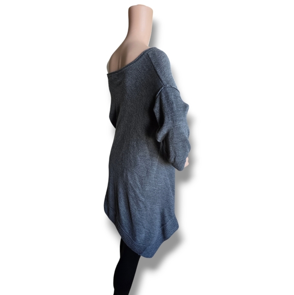 89th & MADISON Women's Gray Asymmetric One-Shoulder Knit Sweater - Picture 7 of 16